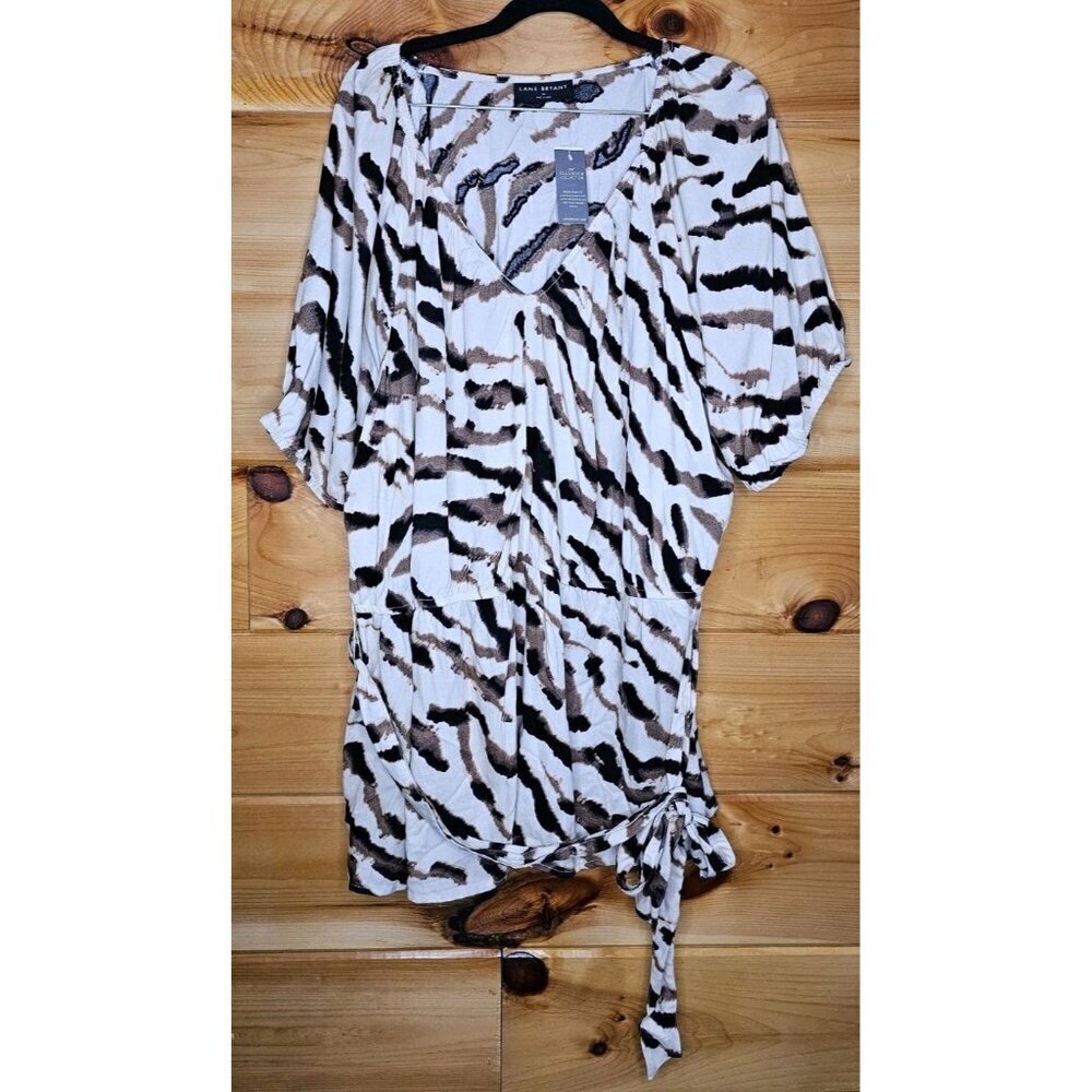 Lane Bryant Womens Plus Size 26 Animal Print Wrap Style Blouse